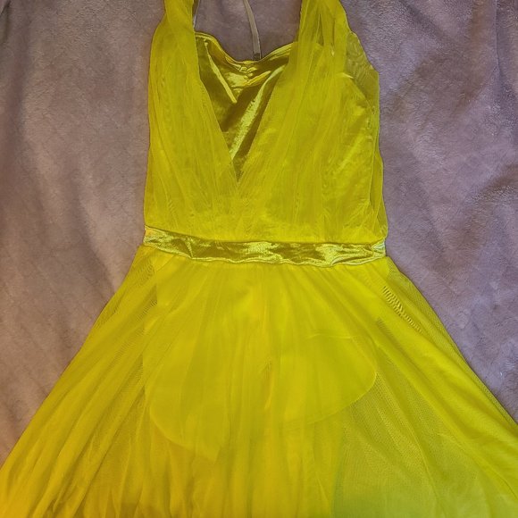 Dance Costume - Weissman Yellow Halter - Picture 3 of 5